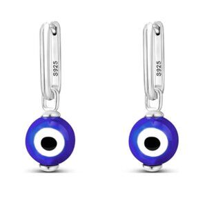 The evil eye amulet Hoop 925 Sterling Silver Earrings Cubic Zi…